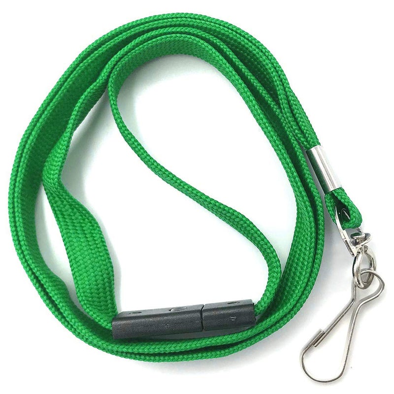 Bird Fiy Lanyards Safety Black Lanyards Neck Flat Premium Breakaway Badge Lanyard with J-Hook for ID Nametag Badge Holder (Green, 50 PCS) - Image 5